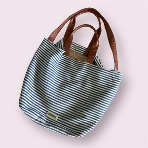 5 for$15 Blue & White Striped Weekender Bag Tote Crossbody/Shoulder Straps Navy